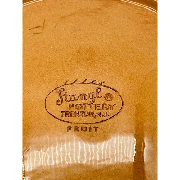 Stangl Pottery Vintage Ceramic Clay Curved Rectangle Footed Dish Fruit Pattern - Picture 9 of 9